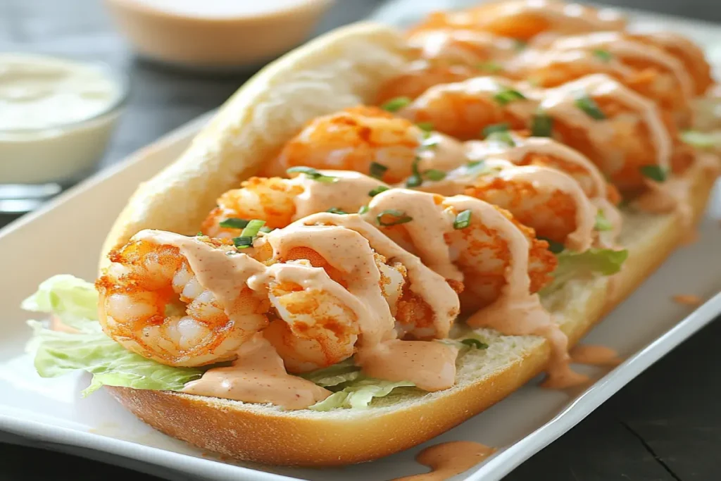 fried shrimp Po' Boy