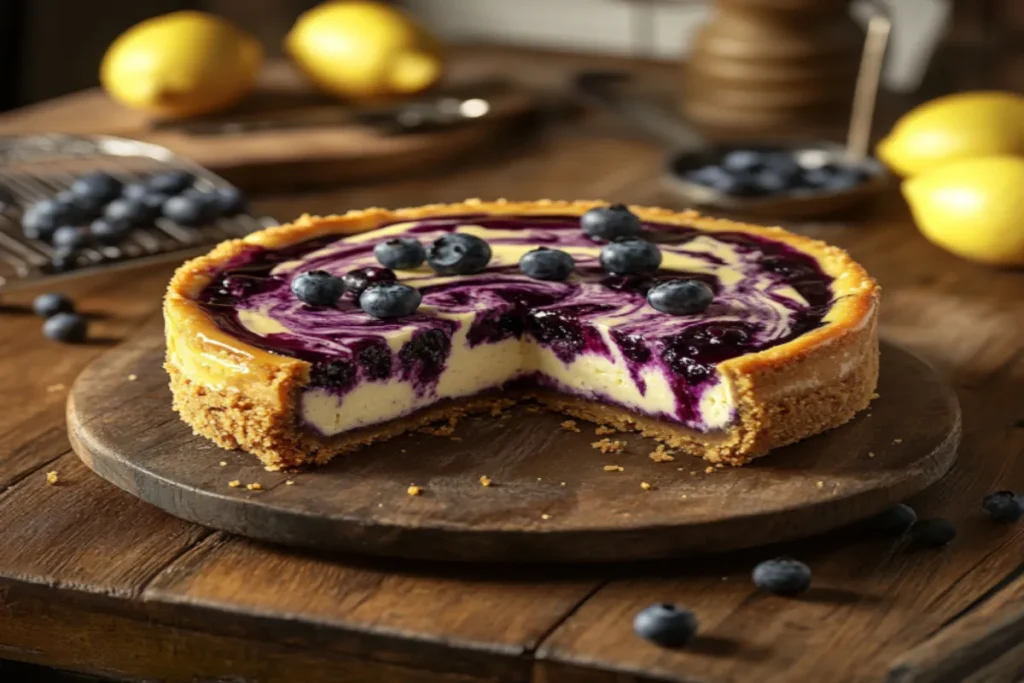 Lemon blueberry cheesecake