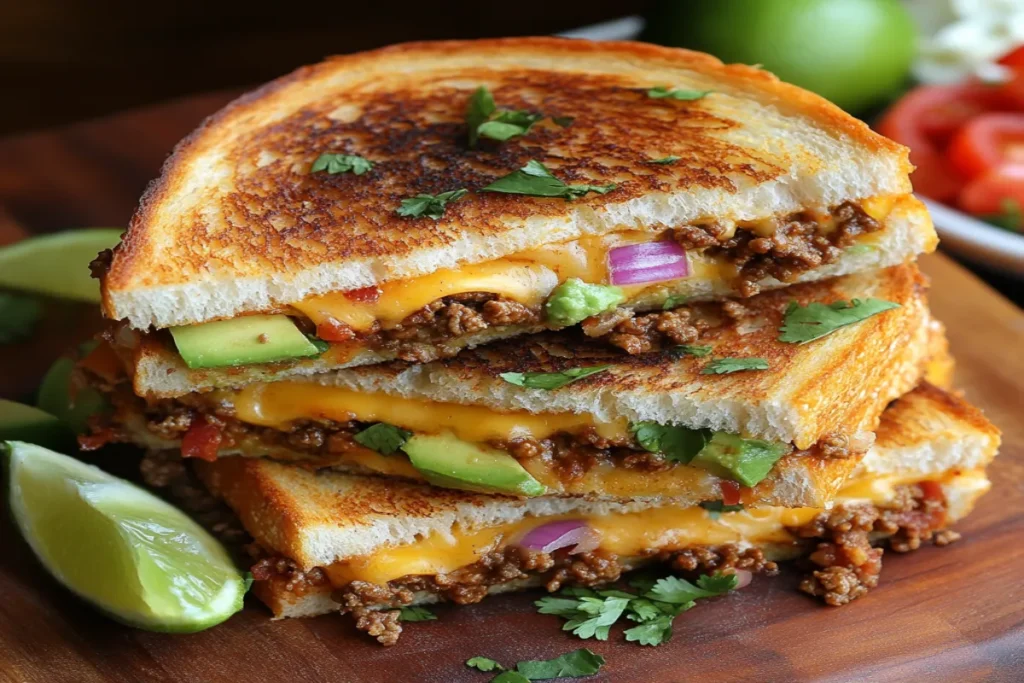 Taco Stuffed Grilled Cheese