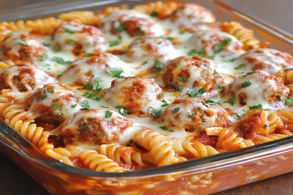 DUMP AND BAKE MEATBALL CASSEROLE