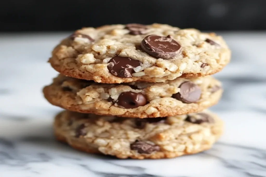 crispy chocolate chip cookies," "chocolate chip cookies with Rice Krispies," "easy Rice Krispie cookies