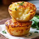 Golden mashed potato cheese puffs on a serving tray